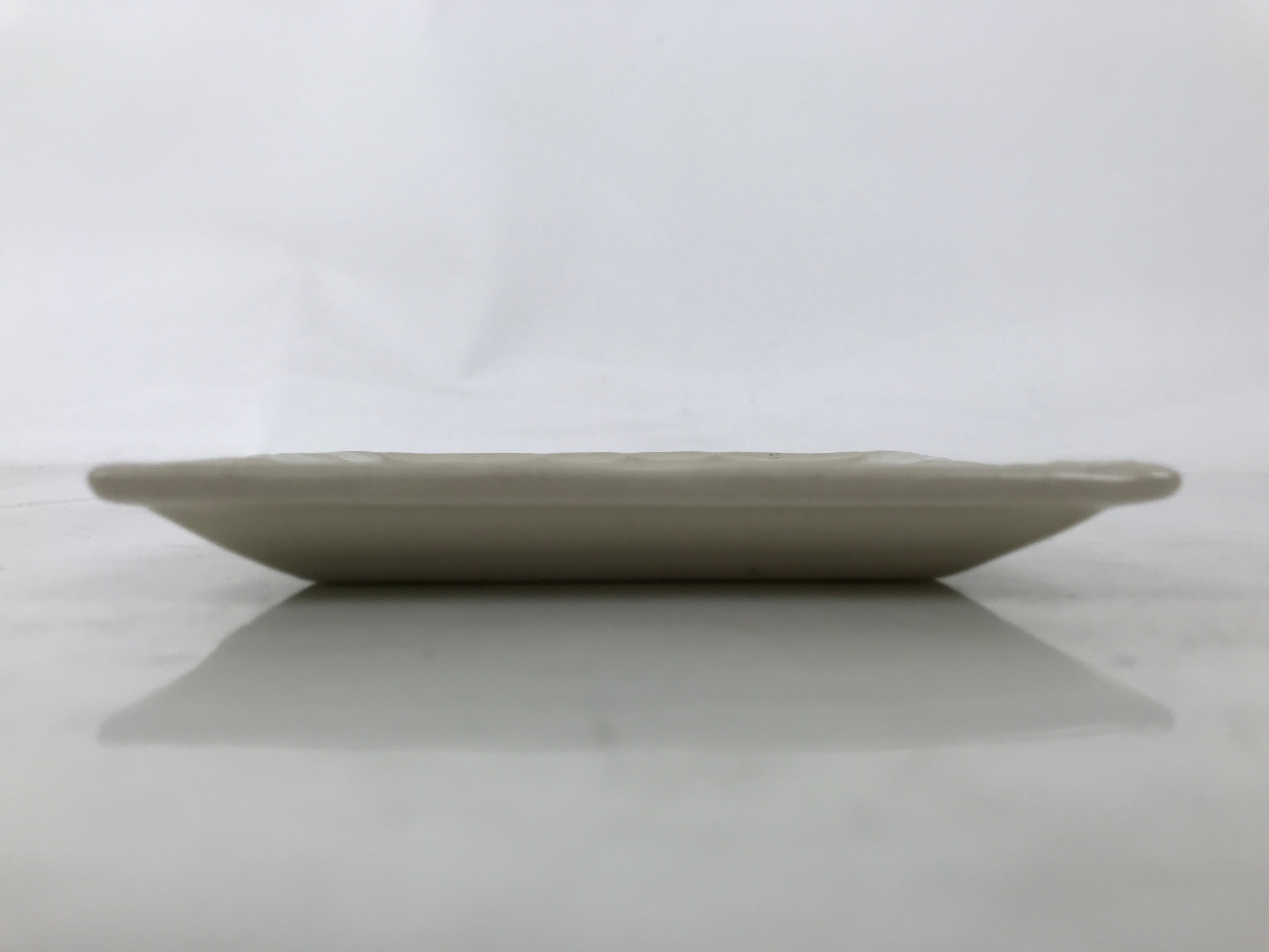 Japanese Ceramic Small Plate Kozara Sara Square Pottery Orange Beige Leaves Y439