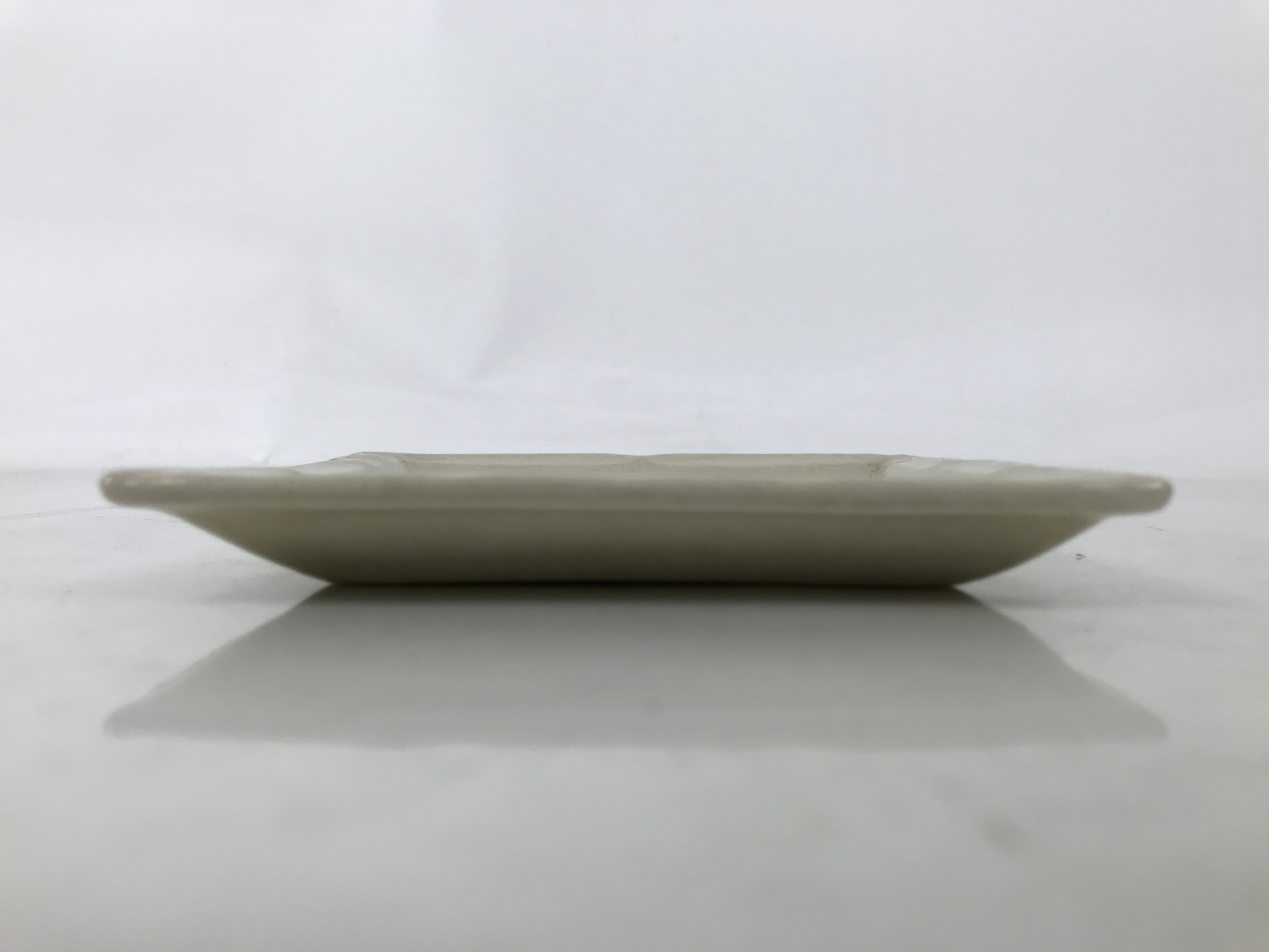 Japanese Ceramic Small Plate Kozara Sara Square Pottery Orange Beige Leaves Y439