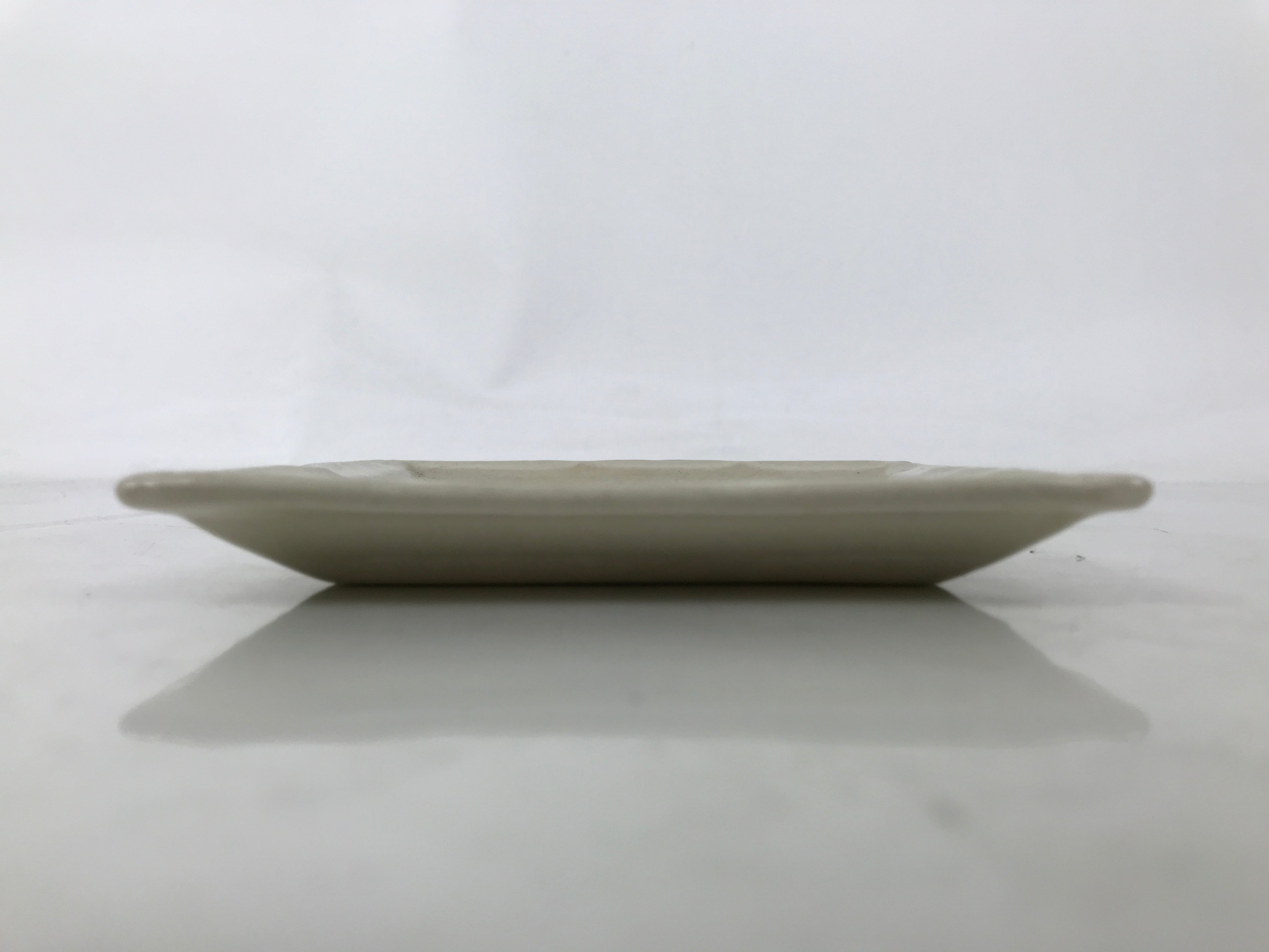 Japanese Ceramic Small Plate Kozara Sara Square Pottery Orange Beige Leaves Y439