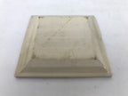 Japanese Ceramic Small Plate Kozara Vtg Sara Square Pottery Beige Leaves Y442