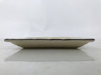 Japanese Ceramic Small Plate Kozara Vtg Sara Square Pottery Beige Leaves Y442