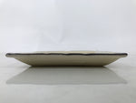 Japanese Ceramic Small Plate Kozara Vtg Sara Square Pottery Beige Leaves Y442