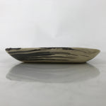 Japanese Ceramic Small Plate Kozara Vtg Sara Square Pottery Black Beige Y232