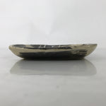 Japanese Ceramic Small Plate Kozara Vtg Sara Square Pottery Black Beige Y232
