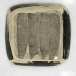 Japanese Ceramic Small Plate Kozara Vtg Sara Square Pottery Black Beige Y232