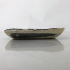 Japanese Ceramic Small Plate Kozara Vtg Sara Square Pottery Black Beige Y234
