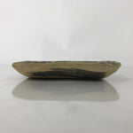 Japanese Ceramic Small Plate Kozara Vtg Sara Square Pottery Black Beige Y236