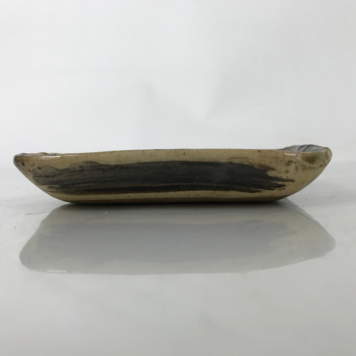 Japanese Ceramic Small Plate Kozara Vtg Sara Square Pottery Black Brown Y238