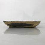 Japanese Ceramic Small Plate Kozara Vtg Sara Square Pottery Black Brown Y239
