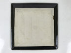 Japanese Ceramic Small Plate Kozara Vtg Sara Square Pottery Black Leaves Y436
