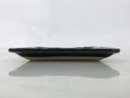 Japanese Ceramic Small Plate Kozara Vtg Sara Square Pottery Black Leaves Y436