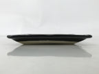 Japanese Ceramic Small Plate Kozara Vtg Sara Square Pottery Black Leaves Y436
