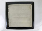 Japanese Ceramic Small Plate Kozara Vtg Sara Square Pottery Black Leaves Y437