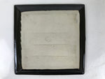 Japanese Ceramic Small Plate Kozara Vtg Sara Square Pottery Black Leaves Y437
