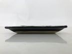 Japanese Ceramic Small Plate Kozara Vtg Sara Square Pottery Black Leaves Y437