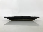 Japanese Ceramic Small Plate Kozara Vtg Sara Square Pottery Black Leaves Y437