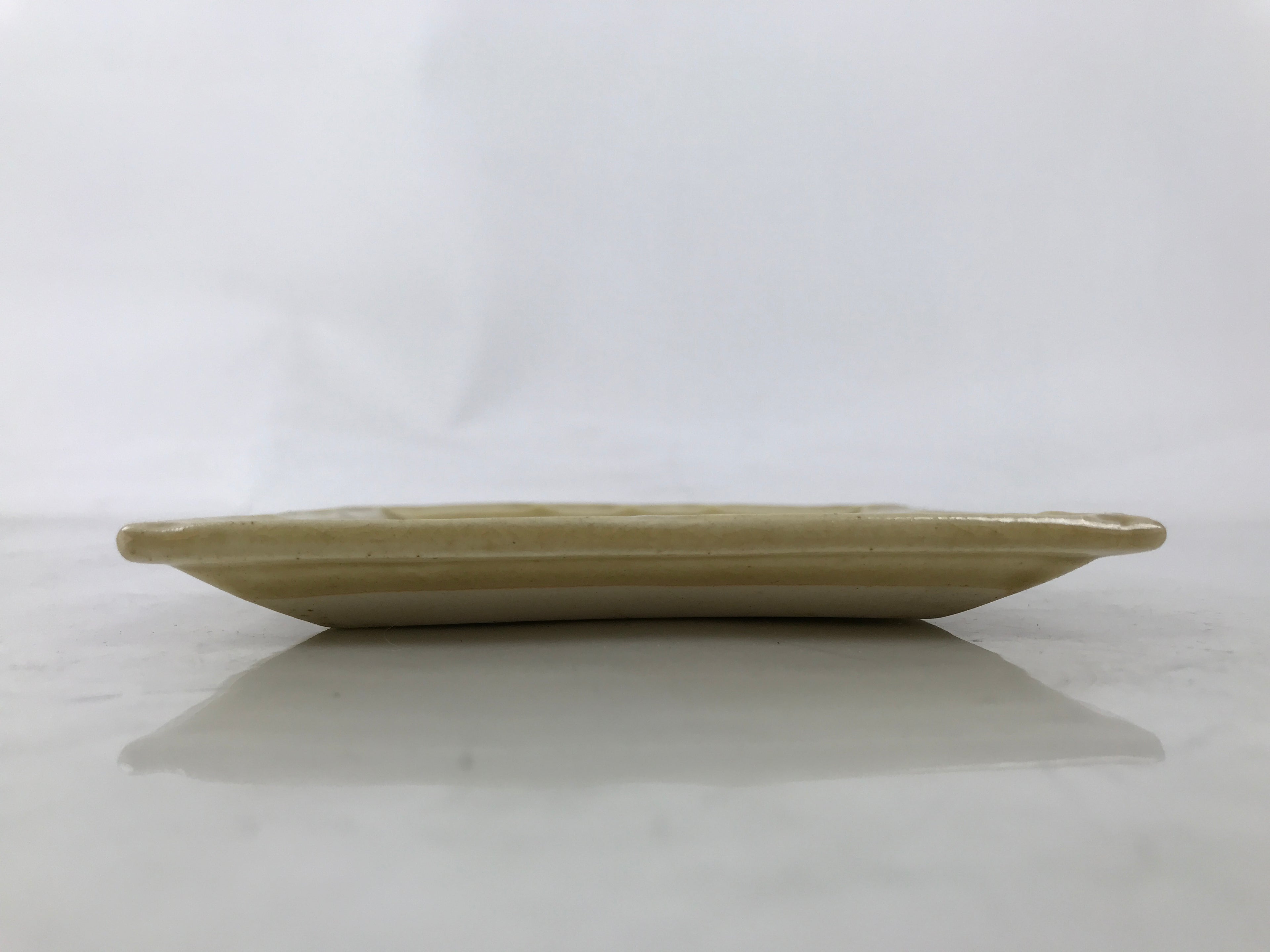 Japanese Ceramic Small Plate Kozara Vtg Sara Square Pottery Yellow Leaves Y440