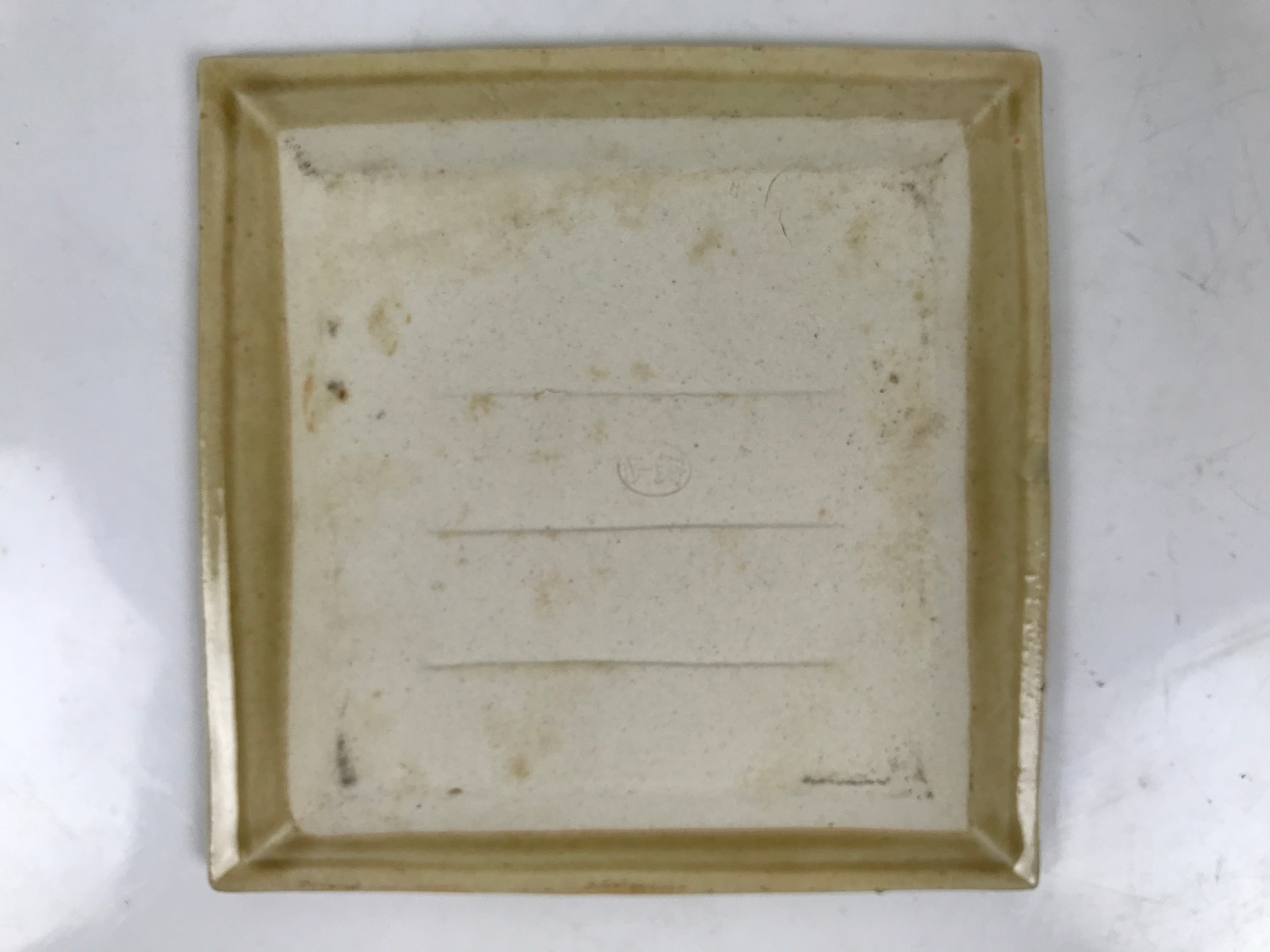 Japanese Ceramic Small Plate Kozara Vtg Sara Square Pottery Yellow Leaves Y441
