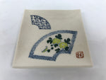 Japanese Ceramic Small Plate Kozara Vtg Square Pottery Chrysanthemum Yellow Y551