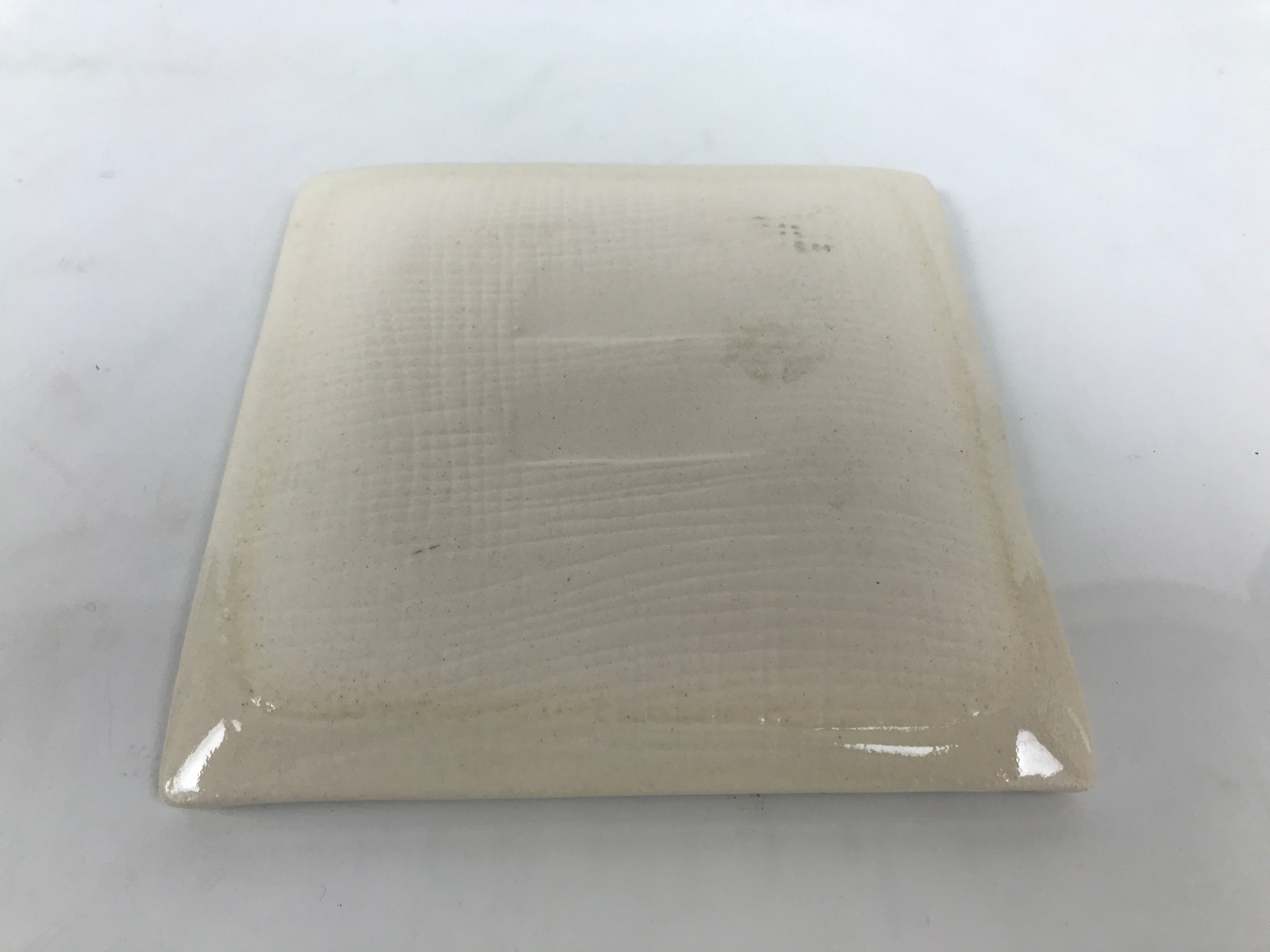 Japanese Ceramic Small Plate Kozara Vtg Square Pottery Chrysanthemum Yellow Y551