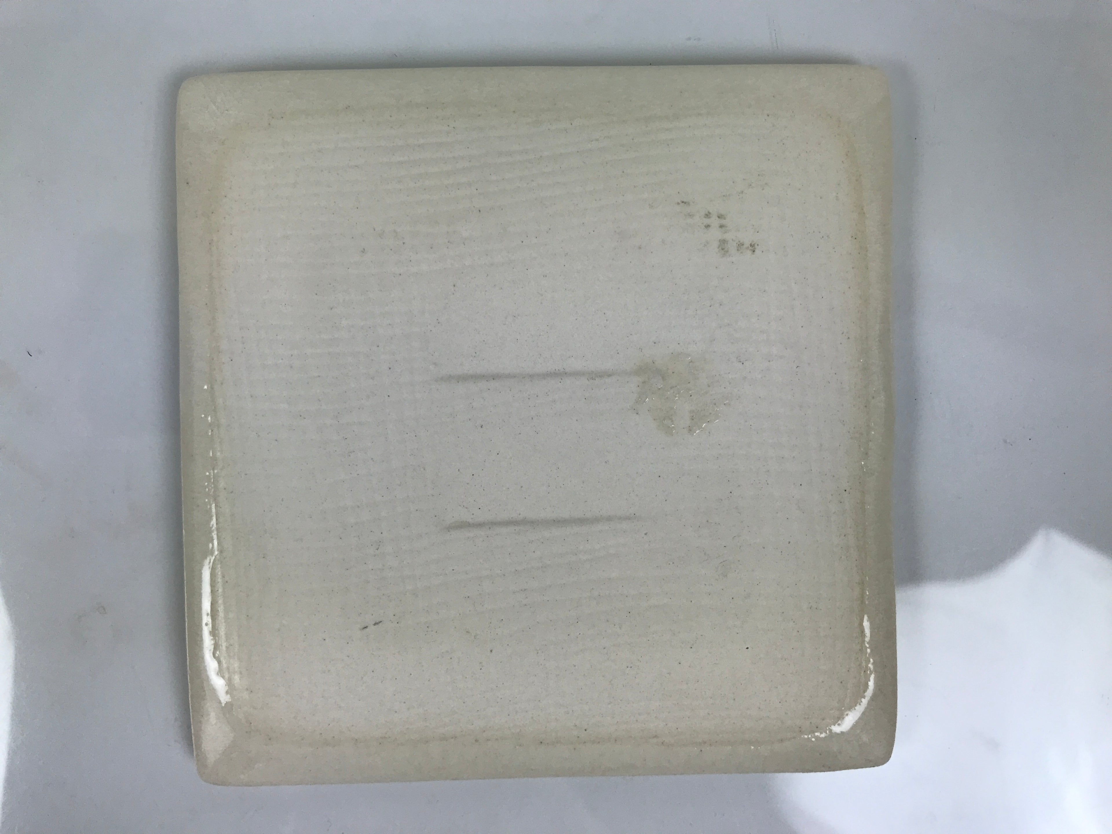 Japanese Ceramic Small Plate Kozara Vtg Square Pottery Chrysanthemum Yellow Y551