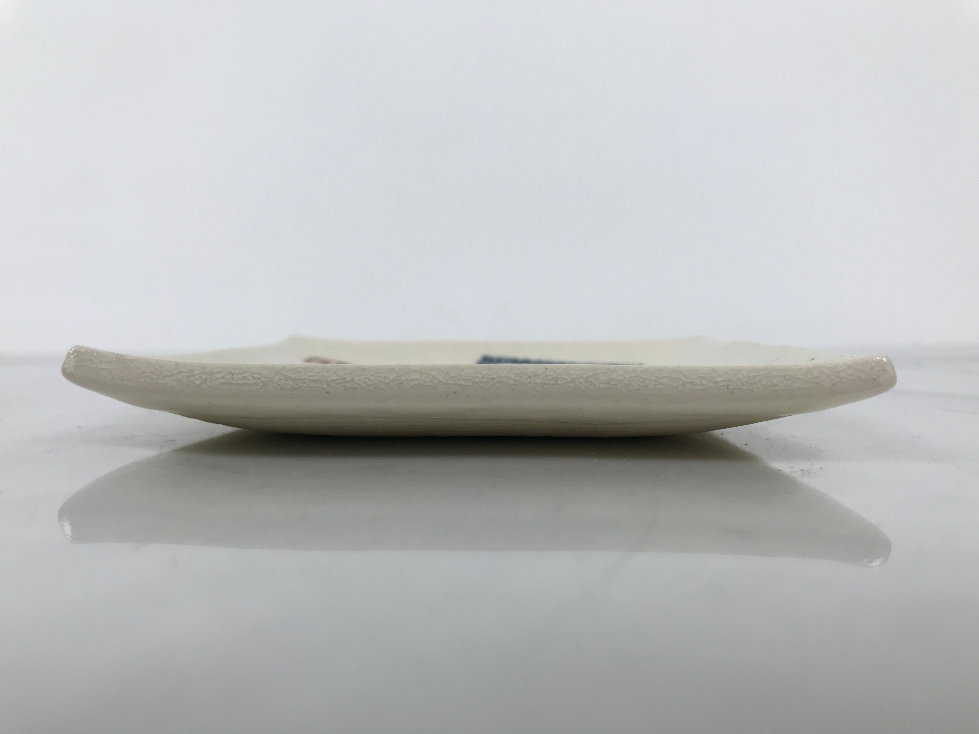 Japanese Ceramic Small Plate Kozara Vtg Square Pottery Chrysanthemum Yellow Y551