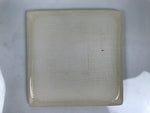 Japanese Ceramic Small Plate Kozara Vtg Square Pottery Iris Blue Beige Y552