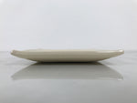 Japanese Ceramic Small Plate Kozara Vtg Square Pottery Iris Blue Beige Y552