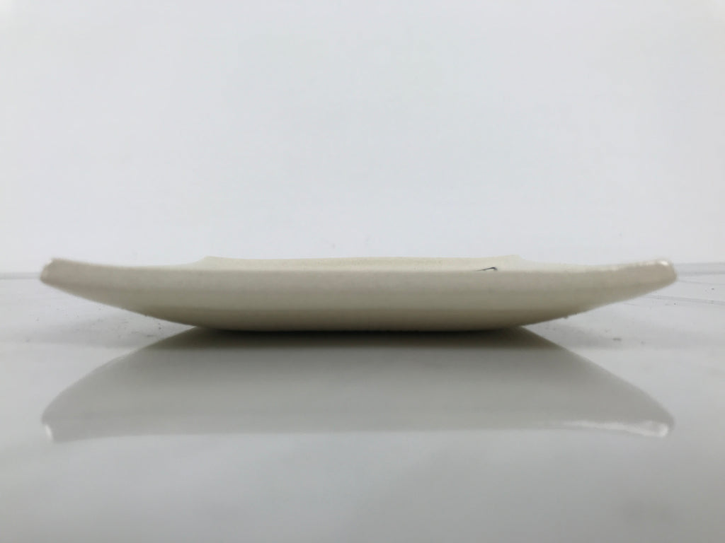 Japanese Ceramic Small Plate Kozara Vtg Square Pottery White Plum Blossom Y554