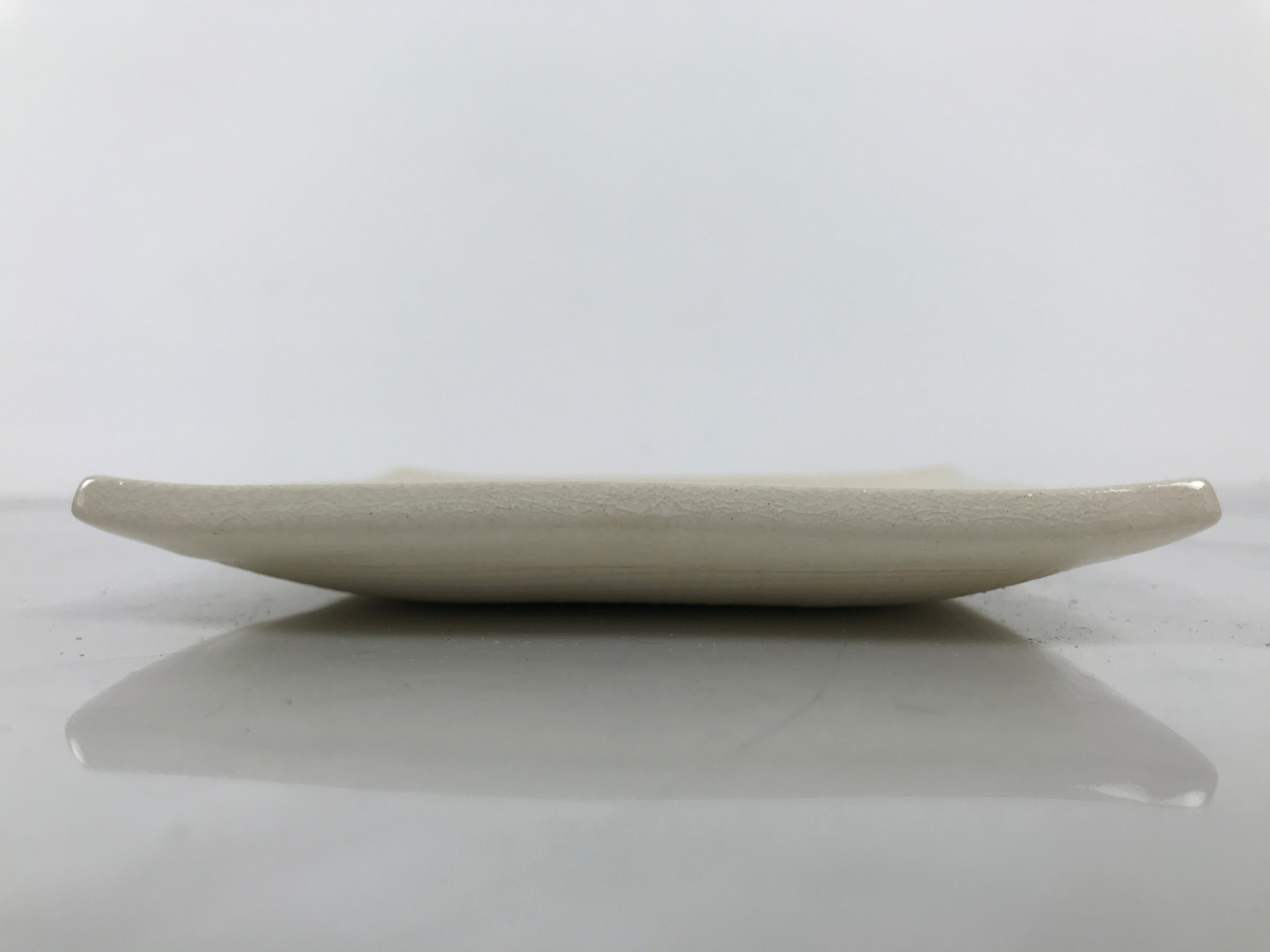 Japanese Ceramic Small Plate Kozara Vtg Square Pottery White Plum Blossom Y554