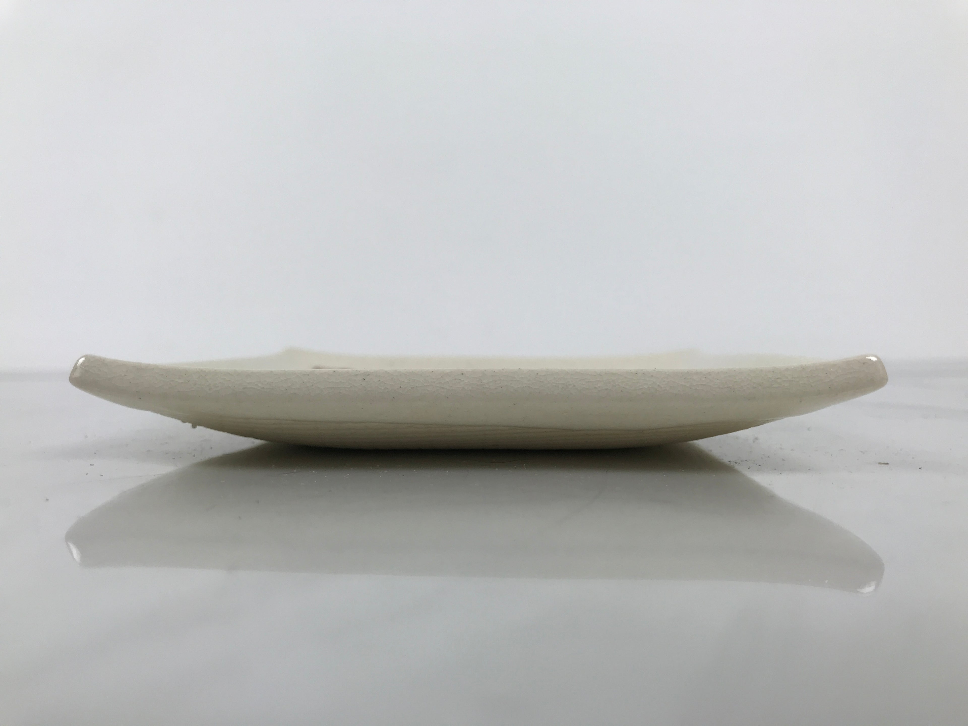 Japanese Ceramic Small Plate Kozara Vtg Square Pottery White Plum Blossom Y554