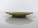 Japanese Ceramic Small Plate Mamezara Side Dish Vtg Beige Green Plants Y464