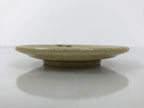 Japanese Ceramic Small Plate Mamezara Side Dish Vtg Beige Green Plants Y464