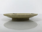 Japanese Ceramic Small Plate Mamezara Side Dish Vtg Beige Green Plants Y464