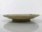 Japanese Ceramic Small Plate Mamezara Side Dish Vtg Beige Green Plants Y464