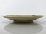 Japanese Ceramic Small Plate Mamezara Side Dish Vtg Beige Green Plants Y464
