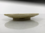 Japanese Ceramic Small Plate Mamezara Side Dish Vtg Beige Green Plants Y465