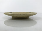 Japanese Ceramic Small Plate Mamezara Side Dish Vtg Beige Green Plants Y465