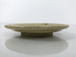 Japanese Ceramic Small Plate Mamezara Side Dish Vtg Beige Green Plants Y465