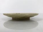 Japanese Ceramic Small Plate Mamezara Side Dish Vtg Beige Green Plants Y466