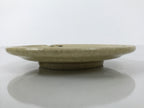 Japanese Ceramic Small Plate Mamezara Side Dish Vtg Beige Green Plants Y466