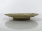 Japanese Ceramic Small Plate Mamezara Side Dish Vtg Beige Green Plants Y466