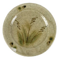 Japanese Ceramic Small Plate Mamezara Side Dish Vtg Beige Green Plants Y466