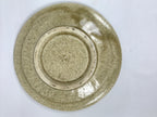 Japanese Ceramic Small Plate Mamezara Side Dish Vtg Beige Green Plants Y467