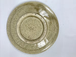 Japanese Ceramic Small Plate Mamezara Side Dish Vtg Beige Green Plants Y467