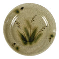 Japanese Ceramic Small Plate Mamezara Side Dish Vtg Beige Green Plants Y467