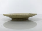 Japanese Ceramic Small Plate Mamezara Side Dish Vtg Beige Green Plants Y468