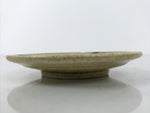Japanese Ceramic Small Plate Mamezara Side Dish Vtg Beige Green Plants Y468