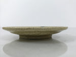Japanese Ceramic Small Plate Mamezara Side Dish Vtg Beige Green Plants Y468