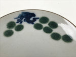 Japanese Ceramic Small Plate Mamezara Vtg Karako Child Pine Blue Green Y206